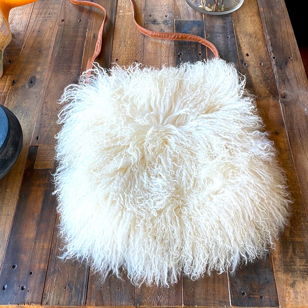 MONGOLIAN SHEEPSKIN Shoulder Tote Bag Purse